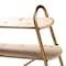 Baxton Studio Merida Glam Brushed Gold Metal and Natural Brown Wood 2-Tier Over Bed Queen Size Storage 182-11624-Zoro - alternate 4